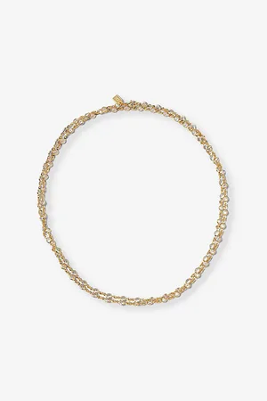 Crystal Haze Womens Date 18ct Yellow Gold-Plated Brass and Cubic Zirconia Chain Necklace