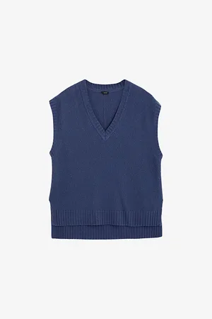 Joseph Womens V-Neck Relaxed-Fit Cashmere Vest L