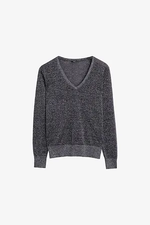 Joseph Womens Lurex V-Neck Fine Knitted Jumper M