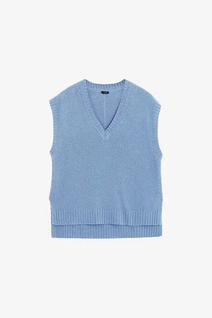 Joseph Womens V-Neck Relaxed-Fit Cashmere Vest L