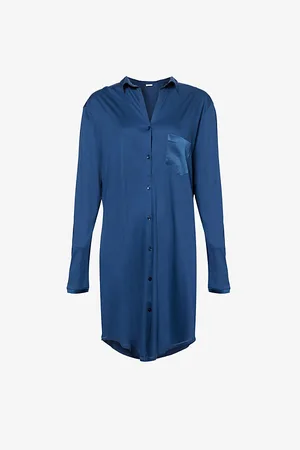 Hanro Womens Grand Central Long-Sleeve Nightdress M