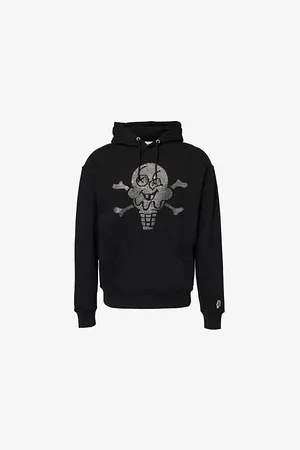 ICECREAM Mens Rhinestone-Embellished Kangaroo-Pocket Cotton-Jersey Hoody S