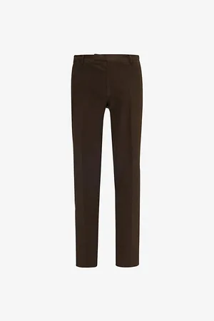 Sunspel Mens Moleskin Pressed-Creases Straight-Leg Regular-Fit Stretch-Cotton Trousers 36
