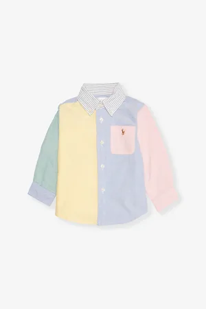Ralph Lauren Contrast-Panels Patch-Pocket Cotton-Poplin Shirt 3-24 Months 18 Months