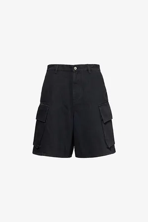 J.W.Anderson Mens Brand-Patch Wide-Leg Cotton Cargo Shorts 30