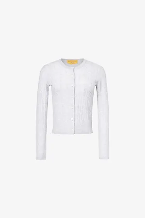 Guest In Residence Womens Jane Cable-Knit Cashmere Cardigan S