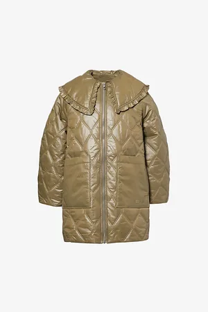 Ganni Womens Shiny Quilted Recycled-Nylon Jacket S/M