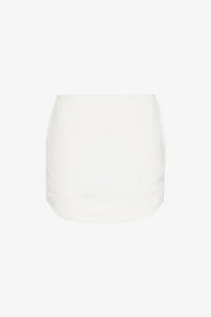 J.W.Anderson Womens Curved-Hem Two-Slip-Pockets Woven-Blend Mini Skirt 6