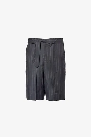 J.W.Anderson Mens Pinstripe Straight-Leg Wool Shorts 32
