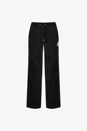 Casablanca Womens Wide-Leg Embellished-Patch Cotton-Jersey Jogging Bottoms Xs