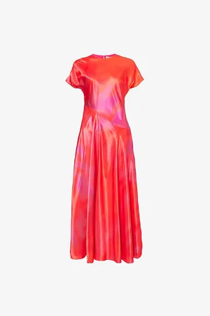 Roksanda Womens Adriana Flared Woven-Blend Maxi Dress 8