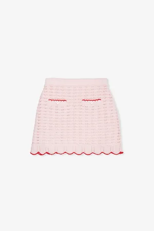 Self-Portrait Embellished-Heart Crochet Cotton-Blend Mini Skirt 3-12 Years 4-5 Years