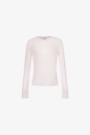 Jaded London Womens Flared-Cuffs Exposed-Stitching Woven-Blend Top S