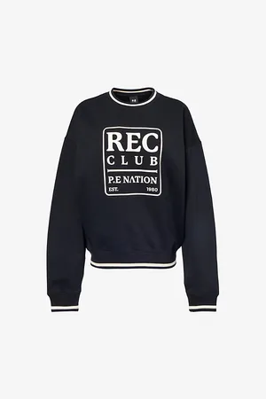 P.E Nation Womens Icon Logo-Print Cotton-Blend Sweatshirt S