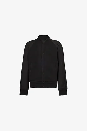 Givenchy Mens Monogram-Jacquard Classic-Fit Wool-Blend Varsity Jacket L