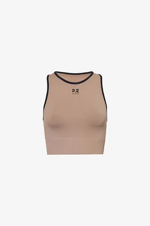 P.E Nation Womens Restore Seamless Stretch-Woven Crop Top S