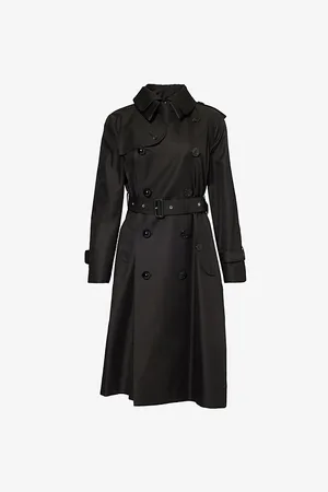 SACAI Womens Gabardine Belted Relaxed-Fit Cotton-Blend Trench Coat M