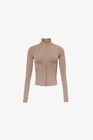 P.E Nation Womens Breakthrough Funnel-Neck Stretch-Woven Jacket L