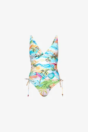 Seafolly Womens South Pacific Drawstring Swimsuit 10
