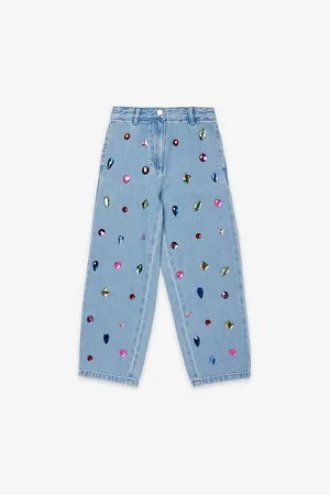 Stella McCartney Jewel-Embellished Straight-Leg Denim Jeans 4-14 Years 14 Years