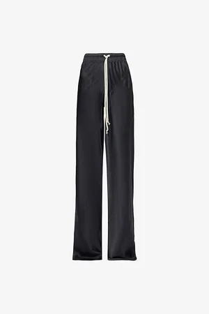 Rick Owens Womens Bias Drawstring-Waist Straight-Leg Satin Trousers 8