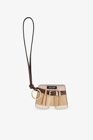 Miu Miu Womens Skirt Branded Leather Keyring