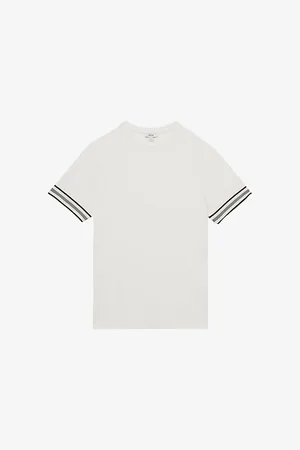 Reiss Mens Emmerson Tape-Cuff Stretch-Jersey T-Shirt Xs