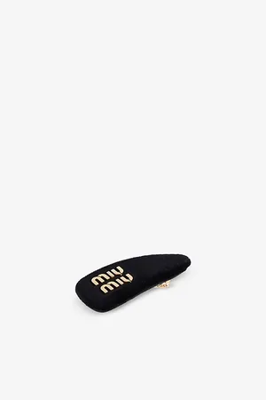 Miu Miu Womens Branded Velvet Hairpin