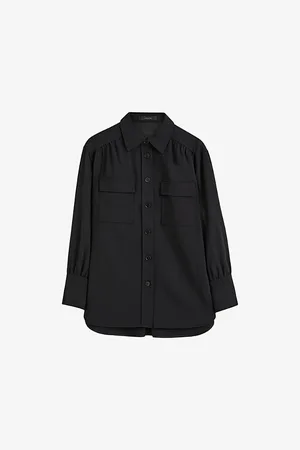 Joseph Womens Perle Flap-Pocket Viscose and Wool-Blend Shirt 6