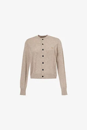 Acne Studios Womens Round-Neck Knitted Wool Cardigan Xs