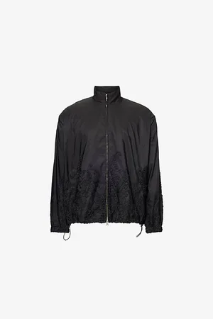 SONG FOR THE MUTE Mens Floral-Embroidery Stand-Collar Regular-Fit Woven Jacket 36