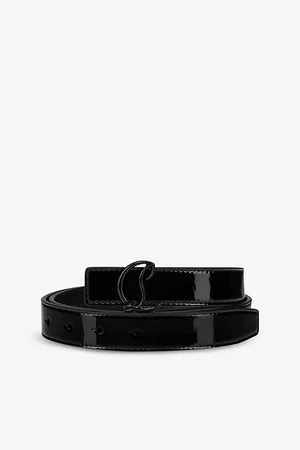 Christian Louboutin Womens Loubi54 Reversible Patent-Leather Belt 26