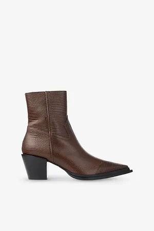 Jimmy Choo Womens Cece Lizard-Print Heeled Leather Ankle Boots Eur 37 / 4 Uk Women