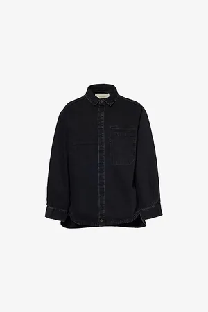 Entire Studios Mens Herculean Patch-And-Slip-Pockets Relaxed-Fit Denim Shirt S