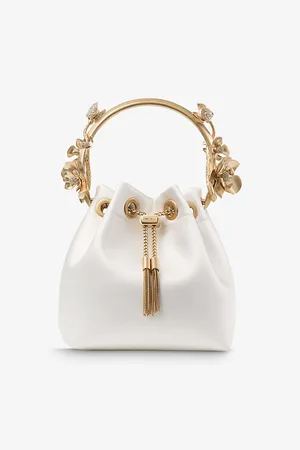 Jimmy Choo Womens Bon Bon Flower-Embellished Satin Cross-Body Bag 1 Size