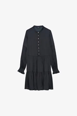 Zadig & Voltaire Womens Randy Long-Sleeve Satin Mini Dress S