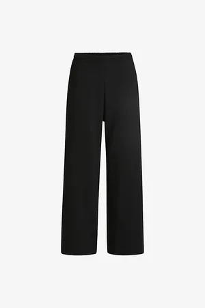 HUGO BOSS Womens Wide-Leg Loose-Fit Cotton-Blend Jogging Bottoms S