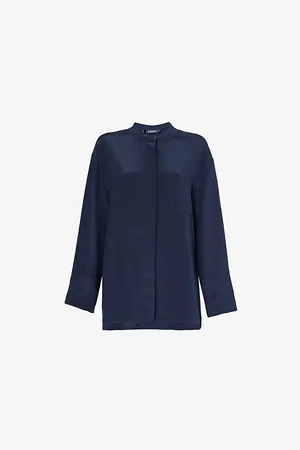 Max Mara Womens Leticia Relaxed-Fit Silk-Blend Blouse 4