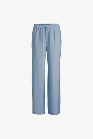 HUGO BOSS Womens Elasticated-Waist Wide-Leg Woven Trousers 4
