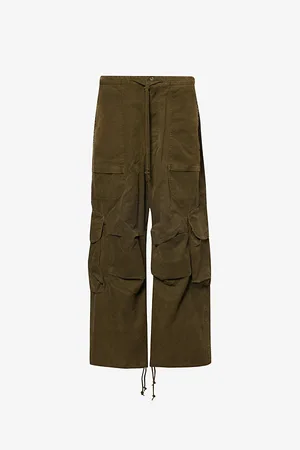 Entire Studios Mens Freight Cargo Multi-Pockets Wide-Leg Relaxed-Fit Cotton Trousers M