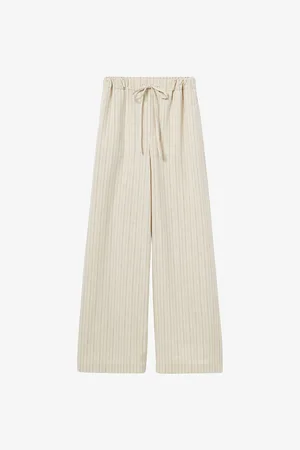 Claudie Pierlot Womens Stripe-Pattern Wide-Leg Woven Trousers 6