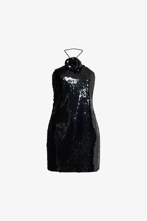MAGDA BUTRYM Womens Halterneck Sequin-Embellished Mini Dress 8