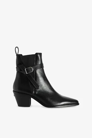 Zadig & Voltaire Womens Tyler Buckled Leather Heeled Ankle Boots Eur 40 / 7 Uk Women
