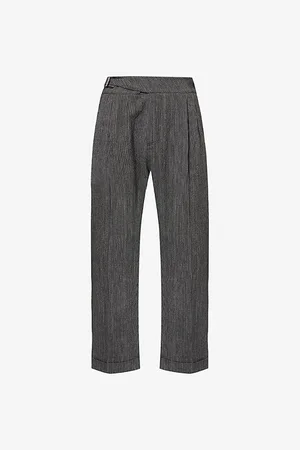 CRAIG GREEN Mens Pleated Straight-Leg Relaxed-Fit Cotton-Blend Trousers M
