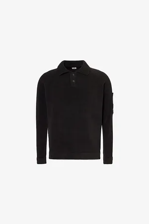 C.P. Company Mens Chenille Knitted Cotton Polo-Shirt S