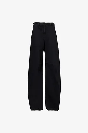 Entire Studios Womens Two-Slip-Pockets Wide-Leg High-Rise Denim Jeans S