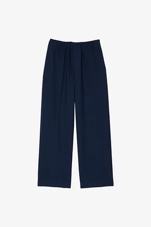 Sandro Mens Elasticated-Waist Wide-Leg Stretch-Woven Trousers M