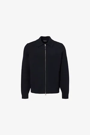 Dunhill Mens Two-Zip-Pockets Long-Sleeves Cotton and Cashmere-Blend Jumper S