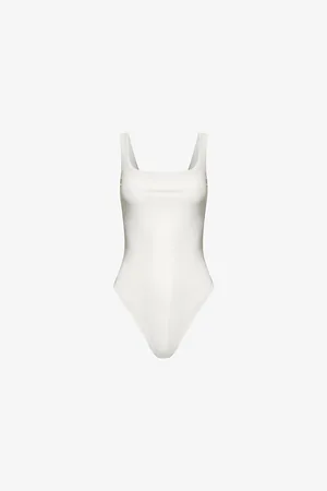 Entire Studios Womens Square-Neckline Shoulder-Straps Stretch-Woven Bodysuit Xxs