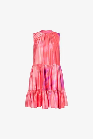 Roksanda Womens Phinia Tiered Sleeveless Satin Mini Dress 8